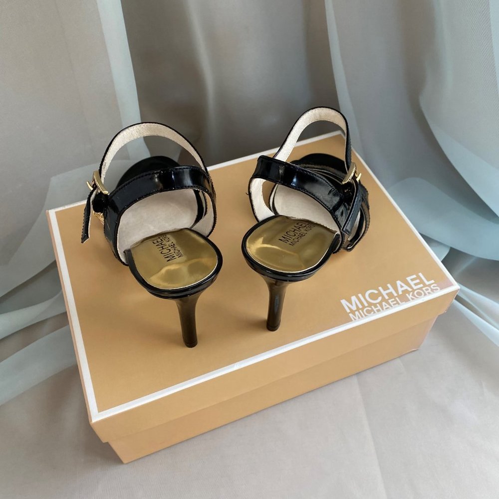 Michael Kors Black Elisa Sandal, 7 ½ M - Picture 13 of 14